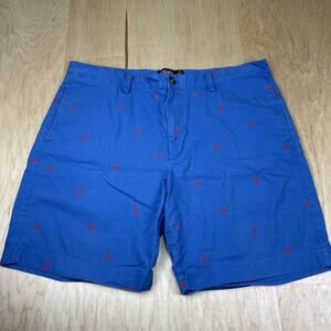 Chaps Men’s 38 Blue Flamingo Print Stretch Shorts Casual Golf Preppy Summer GC